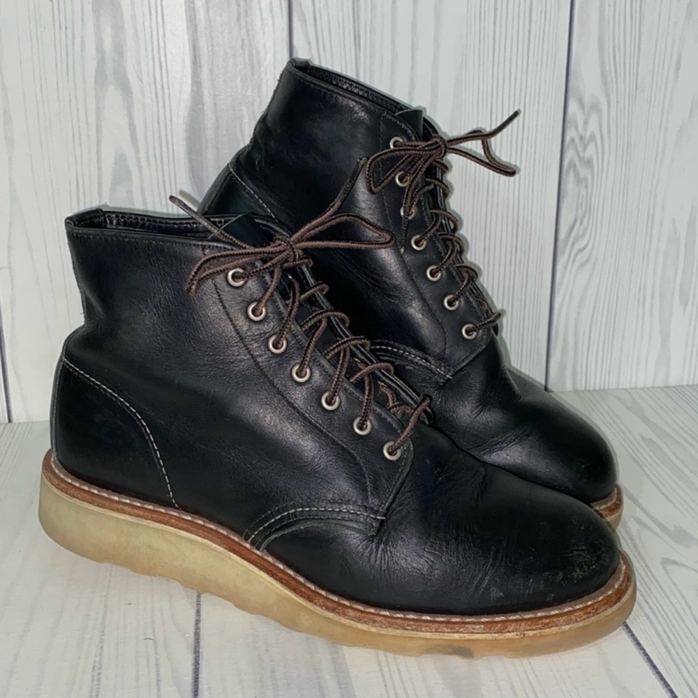 Red Wing Black Leather 3450 lace up Ankle Boots